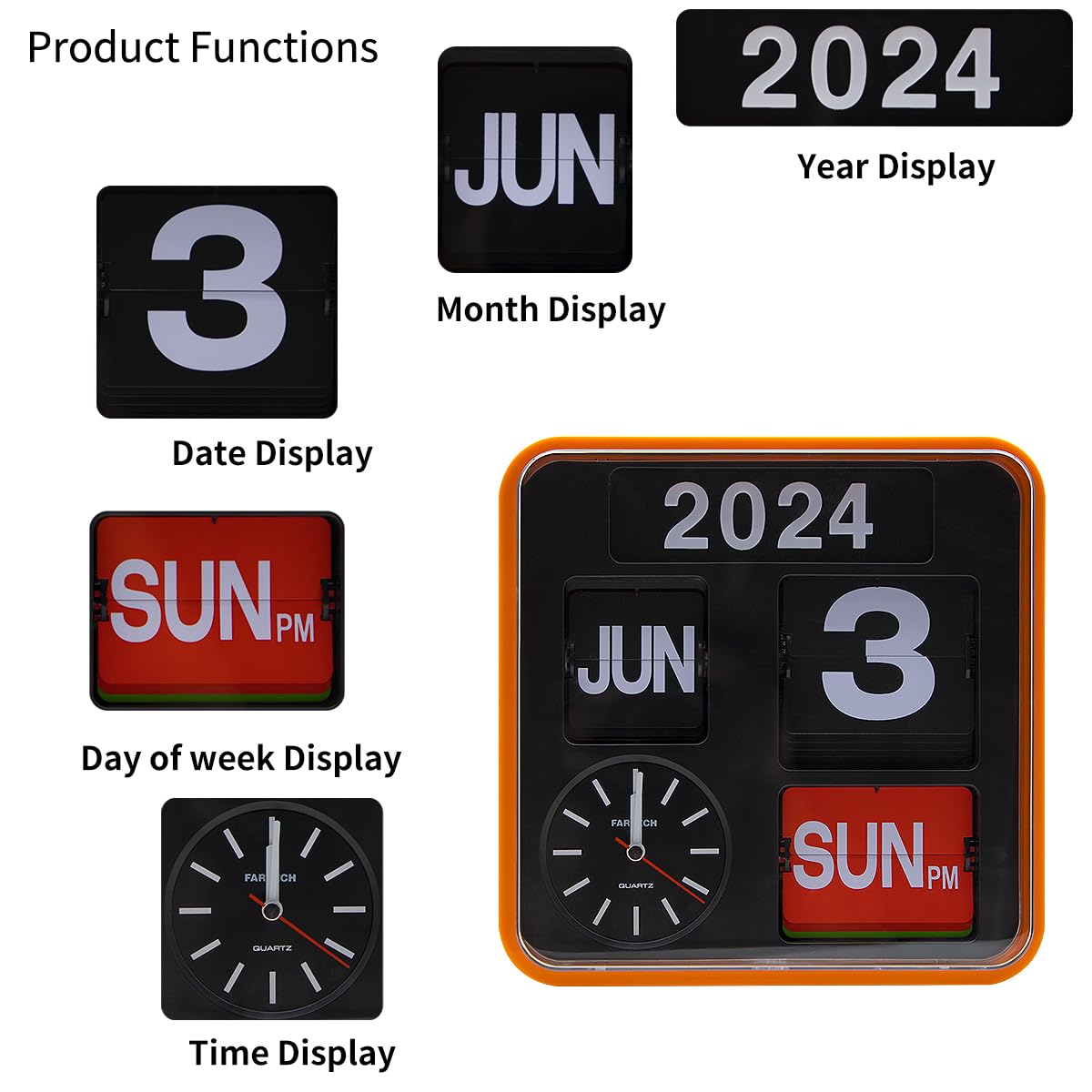 Amazon.com: Itigoitie Retro Modern 9.45 Inches Calendar Day Date